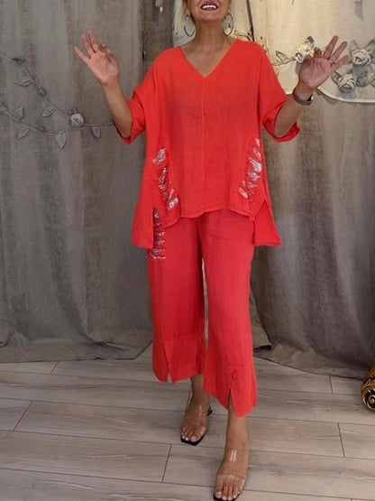 BIANCA | Completo Estivo a Due Pezzi con Eleganza Naturale e Comfort Fluttuante per Giornate Soleggiate